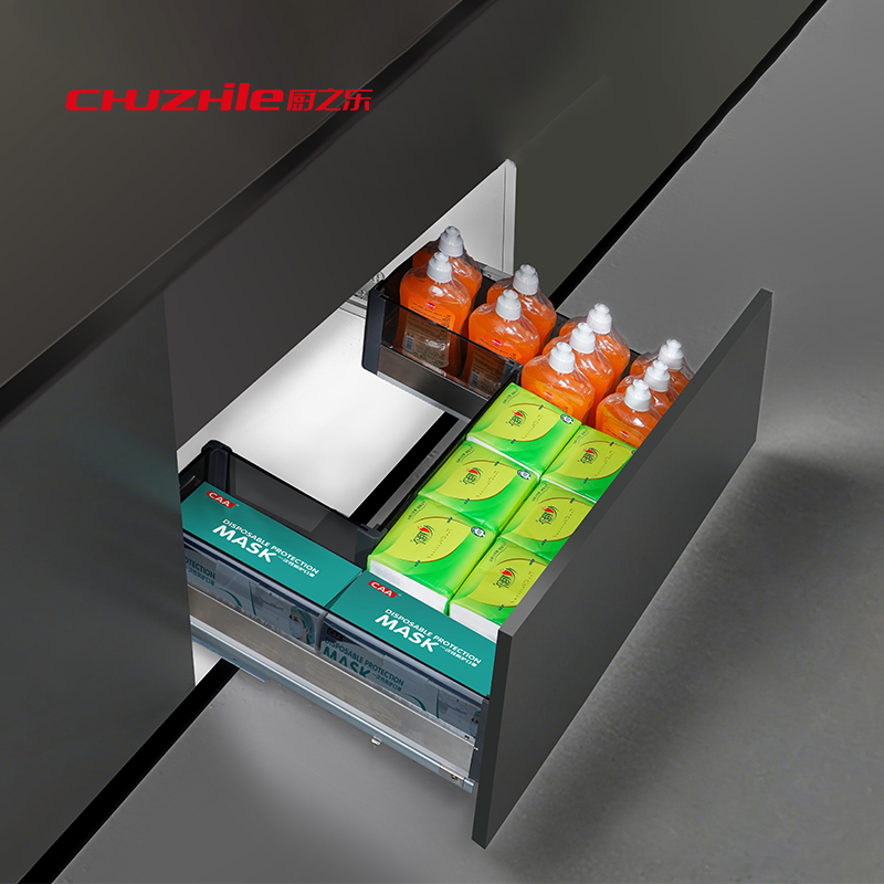 3边不锈钢玻璃BM炉台篮3 Sided Stainless Steel Glass BM Pull Out Basket